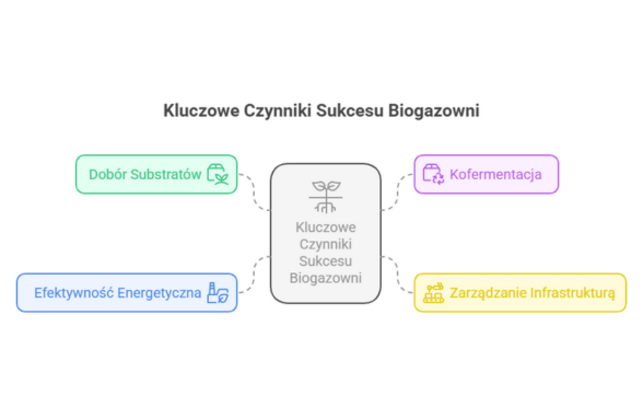  Grafika przedstawiająca Kluczowe Czynniki Sukcesu Biogazowni